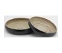 Plateaux ronds en bambou naturel et noir (lot de 2) - AUBRY GASPARD