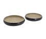 Plateaux ronds en bambou naturel et noir (lot de 2)