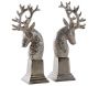 Serre-livres tête de cerf en aluminium (Lot de 2)