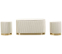 Set un banc et deux poufs en tissu avec rangement Shopy - 5