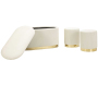 Set un banc et deux poufs en tissu avec rangement Shopy - 6