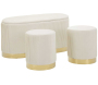 Set un banc et deux poufs en tissu avec rangement Shopy