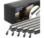 Set 5 barettes lumineuses transformateur et prolongateur pour clôture en métal et gabions 1.96 m - EDE-0433