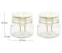 Set de 2 bocaux en verre couvercle céramique - 5