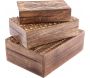 Set de 3 boîtes rectangulaires en bois de manguier Aztek