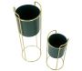 Set de 2 cache-pots en métal coloré Grent slim - 5
