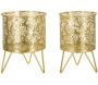 Set de 2 cache-pots en métal doré Naty