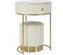 Set coiffeuse avec tabouret effet matelassé Sharon - 5