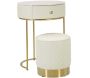 Set coiffeuse avec tabouret effet matelassé Sharon