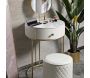 Set coiffeuse avec tabouret effet matelassé Sharon - MAURO FERRETTI