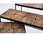 Set de 3 consoles en bois de bout et métal - AMADEUS