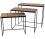 Set de 3 consoles en bois de bout et métal