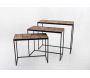 Set de 3 consoles en bois de bout et métal - AMA-4452