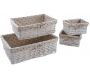 Corbeilles blanches rangement malin (Lot de 4)