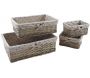Corbeille rangement avec doublure tissu (Lot de 4)