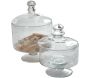 Set de 2 coupes sur pied avec couvercle en verre