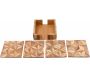 Set de 4 dessous de verre en bois avec support Aztek