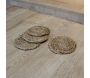 Set de 4 dessous de verre en jute 10 cm - 8