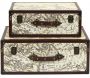 Set de 2 malles en bois Mappemonde - THE HOME DECO FACTORY