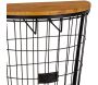 Set de 2 paniers filaires muraux en fer et bois - ANT-0837