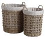 Panier à linge en poelet gris (Lot de 2)