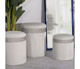 Set de 3 poufs coffre en MDF Curtain - MAURO FERRETTI
