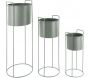 Set de 3 supports à plantes ronds en métal Essence
