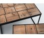 Set de 3 tables basses en bois de bout et métal - AMADEUS