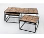 Set de 3 tables basses en bois de bout et métal - AMA-4454