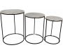 Set de 3 tables gigognes rondes en métal plateau aluminium