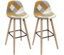 Set de 2 tabourets de bar patchwork