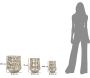 Set de 3 vases en métal argenté - MAU-0608