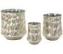 Set de 3 vases en métal argenté