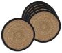 Sets de table ronds en jonc naturel et jute teinté (Lot de 6)