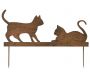 Silhouette en fer Chats 48 x 22 cm