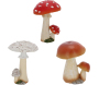 Statuette décorative en polyrésine Champignons (Lot de 3)