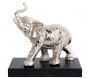 Statuette éléphant en aluminium sur socle en bois 19 cm