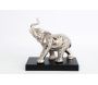 Statuette éléphant en aluminium sur socle en bois 19 cm - SIL