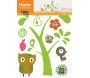 Sticker mural chat et hibou