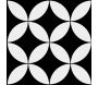 Stickers rosaces noir et blanc 15 x 15 cm (Lot de 6) - DRAEGER