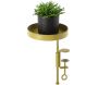 Support à plantes rond à fixer hauteur réglable doré