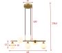 Suspension en acier et verre pour 5 ampoules Orb - VEN-0206