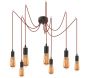 Suspension araignée cable rouge pour 7 ampoules