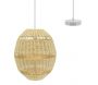 Suspension boule en rotin naturel ajouré et métal