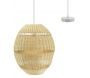 Suspension boule en rotin naturel ajouré et métal