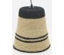 Suspension cloche en jonc naturel et noir - AUB-5946