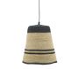 Suspension cloche en jonc naturel et noir