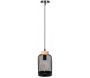 Suspension cloche métal grillagé et bois