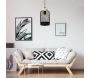 Suspension cloche métal grillagé et bois - 17,90