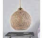 Suspension lumineuse effet rotin tressé Bulle - HANAH HOME